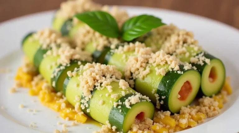 Involtini di zucchine grigliate ripieni di ricotta e noci